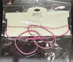 Mia Collection Pink Beaded Cord Choker thumbnail 1