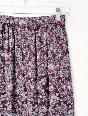 [Abercrombie & Fitch] Purple Floral Paisley Print Lace Trim Midi Skirt Sz Medium thumbnail 8