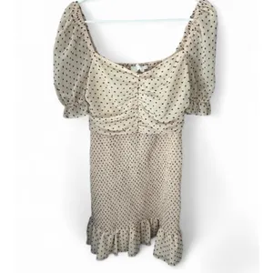 Astr The Label Cream and Black Polka Dot Mini Dress M thumbnail 5