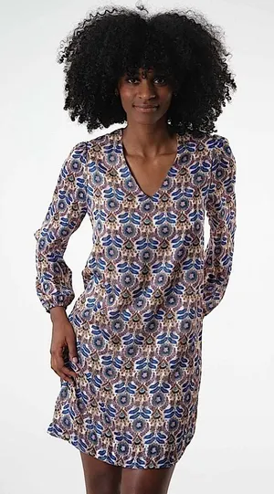 Retro 70s Vibe Mini Dress Long Puff Sleeve Deeluxe Size Small Party Disco Boho thumbnail 1