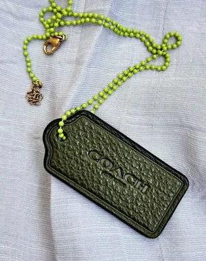 Coach leather tag necklace/bag charm thumbnail 2