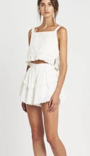 SIR The Label White Celie Shorts thumbnail 4