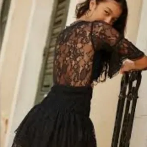 Free people Lala Lace Mini Dress. NWT. Black - small thumbnail 2
