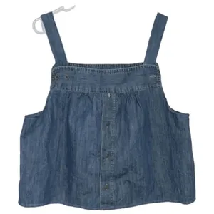 Urban Renewal Vintage Denim Crop Denim Blue Top thumbnail 1