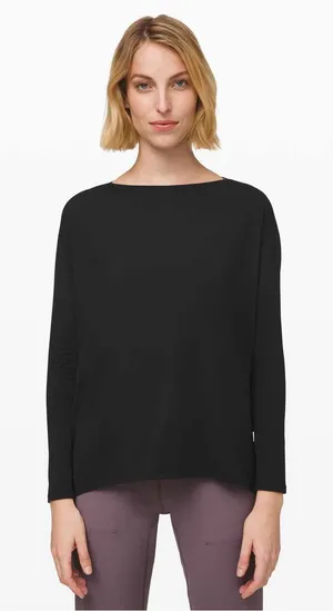 Lululemon Back in Action Long Sleeve *Rulu Black thumbnail 1