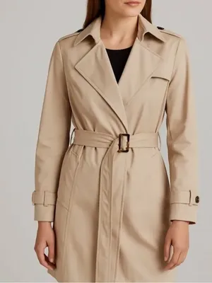 Roz & Ali tan trench coat size large . thumbnail 1