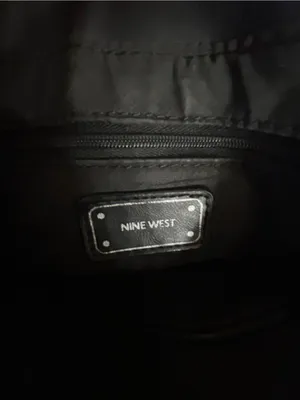 Nine West Black Leather Shoulder Bag Purse with Tassel Detail thumbnail 9