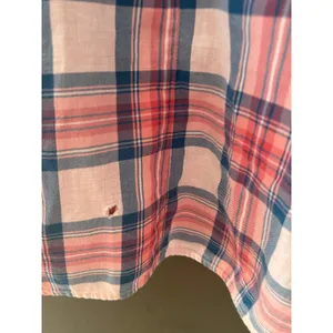 LL Bean Womens XL Pink Blue Plaid Cotton Button Down Shirt Long Sleeve 282506 thumbnail 2
