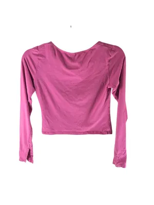 H&M Divided Pink Long Sleeve Crop Top Size S Cotton Blend thumbnail 2