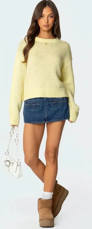Edikted Anita Denim Mini Skort thumbnail 1