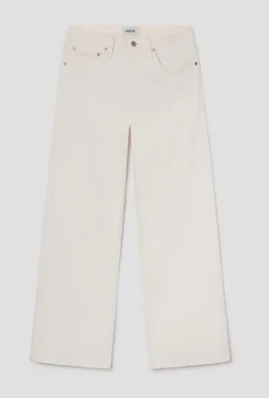 Agolde Wide-Leg Flare Jeans in Off-White thumbnail 1