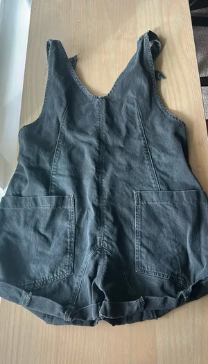 Free People Overall Shorts Black thumbnail 1
