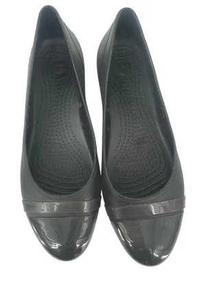 Crocs Size 10 Black‎ Gianna Alice Cap Toe Ballet Slip On Comfort Shoes Flats thumbnail 1