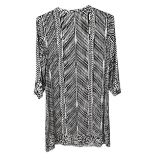Soft Surroundings Raven Dress Womens Large Black‎ White Abstract Rayon Boho thumbnail 4