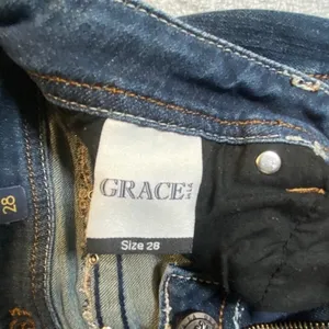 Grace in LA Jeans Womens 28 Blue Embroidered Sequin Pocket Western Distressed thumbnail 8