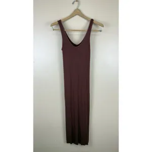 Enza Costa Women’s Ribbed Midi Dress Bodycon, Size S, Color Brown thumbnail 3