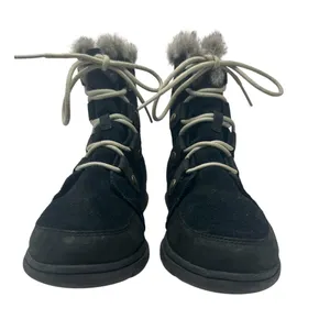 Sorel Explorer Joan Suede Boots Lace-Up Waterproof Weather‎ Black Size US 9.5 thumbnail 2