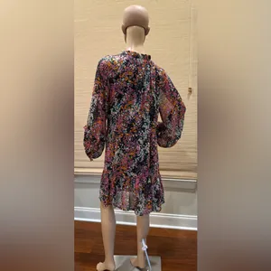 Vince Camuto Multicolor Floral Long Sheer Sleeve Dress thumbnail 3