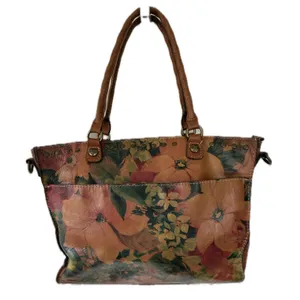 Patricia Nash Navelli Floral Cognac Heritage Italian Leather Tote Shoulder Bag thumbnail 1