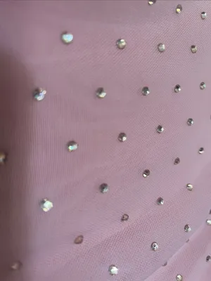 Pink Off-Shoulder Rhinestone Dress thumbnail 5