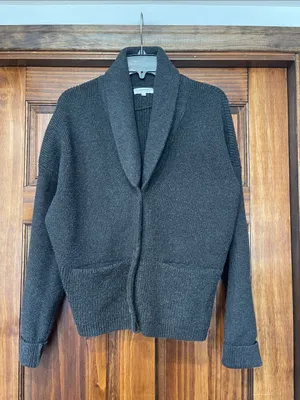 WEEKEND GRAY Shawl Collar Wool-Blend Cardigan Jacket L thumbnail 2