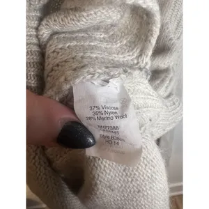 J.Crew Sweater Wm Sm Beige Cowl‎ Neck Merino Wool Blend Pullover Knit Minimal thumbnail 3