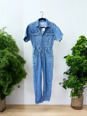 We The Free By Free People NWT Marci Coverall Denim Jumpsuit XS thumbnail 2