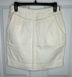 Geren Ford‎ Ivory Cotton Pencil Skirt Size 2 thumbnail 1
