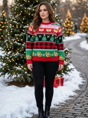 Urban Heritage Foxy Ugly Christmas Chunky Sweater Womens XL Holiday Party Event thumbnail 6