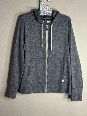 Vuori Halo performance hoodie charcoal heather size large VW201 thumbnail 1