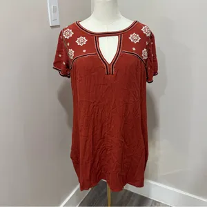 Abercrombie & Fitch Rust‎ Embroidered Dress Large thumbnail 2