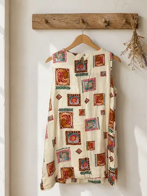 Paper Heart Beige Patchwork Print Mini Dress thumbnail 3