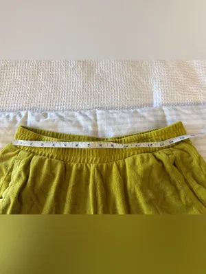Offline by Aerie Women's Terrycloth Shorts Size Large Yellow Green Summer Pool thumbnail 3