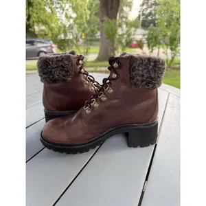 Timberland Women Size 5.5 Kinsley Waterproof Brown Leather Faux Fur Ankle Boot thumbnail 6