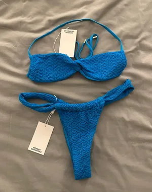 RIDE THE WAVE CROCHET Blue Bikini Set thumbnail 2