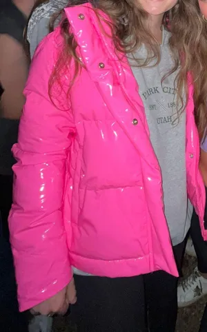 Boutique Pink Puffer Coat thumbnail 1