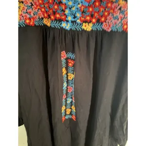 Savanna Jane Dress Womens Size M Black Embroidered Flowy Lined Boho Festival thumbnail 3