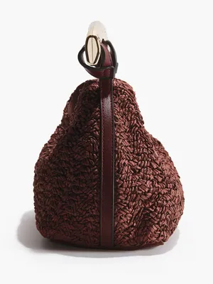 H&M NWT gold top handle Woven bag thumbnail 2