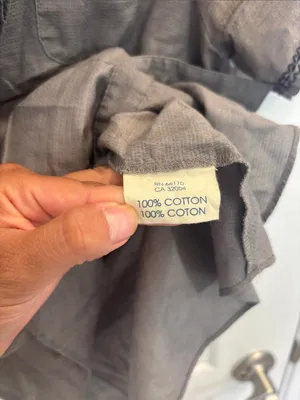 Edme & Esyllte Anthropologie Gray Cotton Ruffle Button Blouse Size 2 thumbnail 3