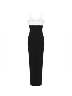 Spaghetti Strap Black and White Sheath Dress Small thumbnail 5