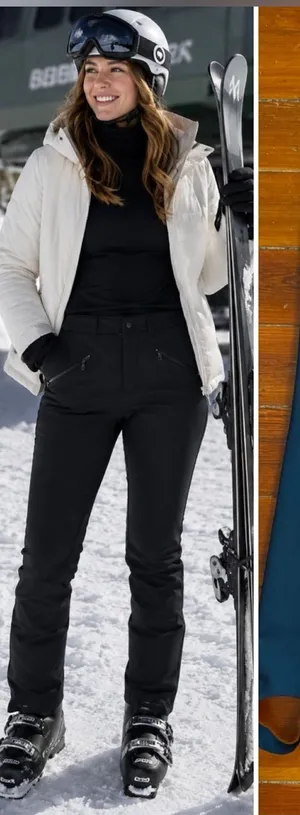 OFFLINE By Aerie Black Chillside Stirrup Fleece Lined Ski Pants Sz Medium 🍄 thumbnail 1