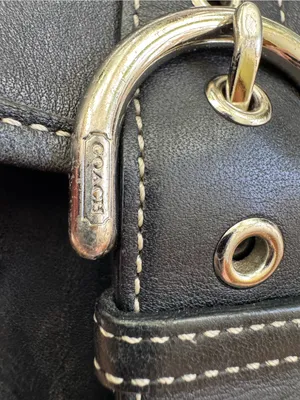 Vintage Coach Black Leather Soho Duffle Flap Crossbody Bag 9480 Y2K thumbnail 5