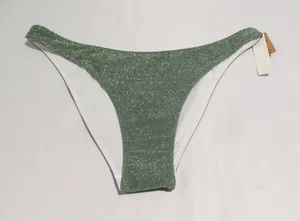 Victoria’s Secret PINK Shimmer Brazilian Bikini Bottom Pine Green M NWT Cheeky thumbnail 1