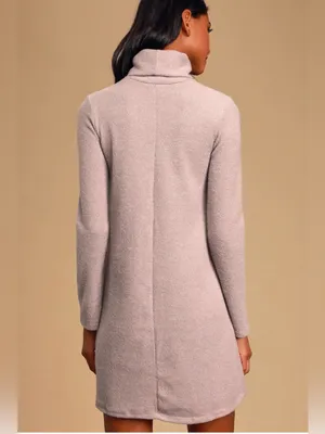Lulus Women’s Alaina Dusty Lavender Long Sleeve Turtleneck Sweater Dress Size S thumbnail 2