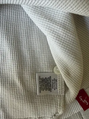 Eastern Mountain Sports White Waffle Knit LS Henley Tee Size Small thumbnail 7