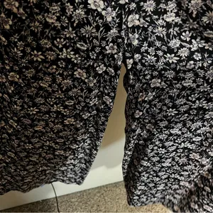 Maeve By Anthropologie Black Purple Ditzy Floral Belted Wide‎ Leg Jumpsuit thumbnail 8