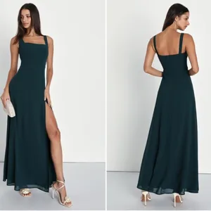 LULUS Prom Wedding Bridesmaid Romantic Flowy Sexy Elegant Chiffon Maxi Dress thumbnail 5