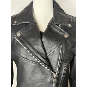 River Road Women's Small Black Cowhide Leather Motorcycle Moto Biker Jacket thumbnail 3