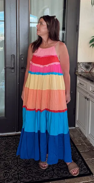 BOUTIQUE MULTICOLOR MAXI DRESS Multiple Size M thumbnail 1