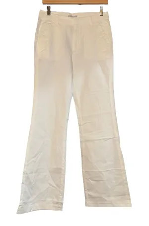 NWT Outerknown Pants Womens 4 White‎ Cream Wide Leg Flare Organic Cotton Beach thumbnail 1